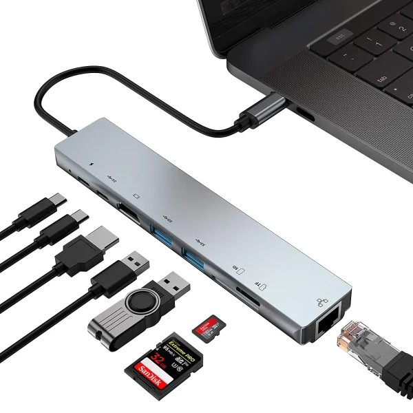 8 in 1 4K HDMI USB C Hub (5)