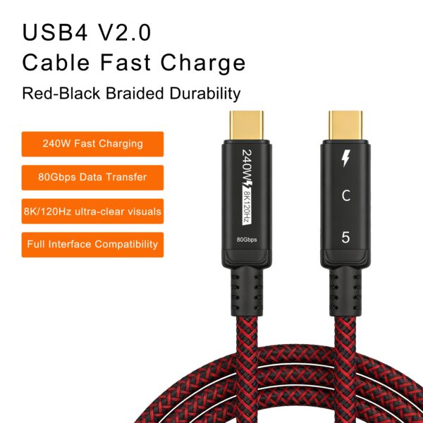 USB4 V2.0 16K 240W C to C Fast Charging Cable (Coaxial Model)_1