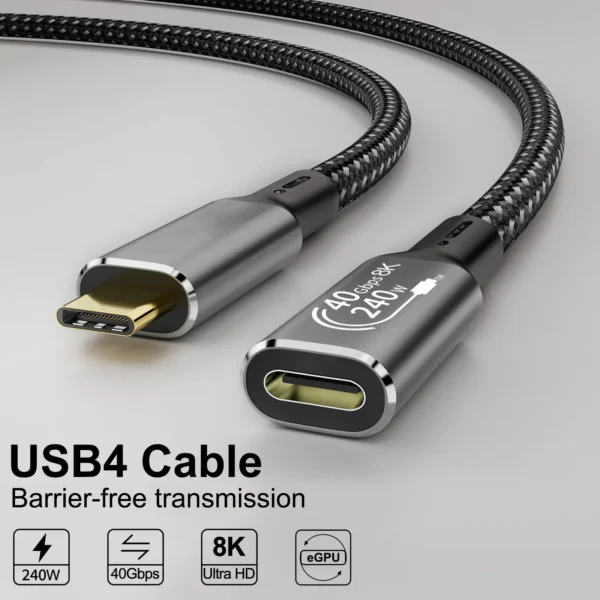 USB4 8K 240W C to C Fast Charging Cable (Male to Female)_1
