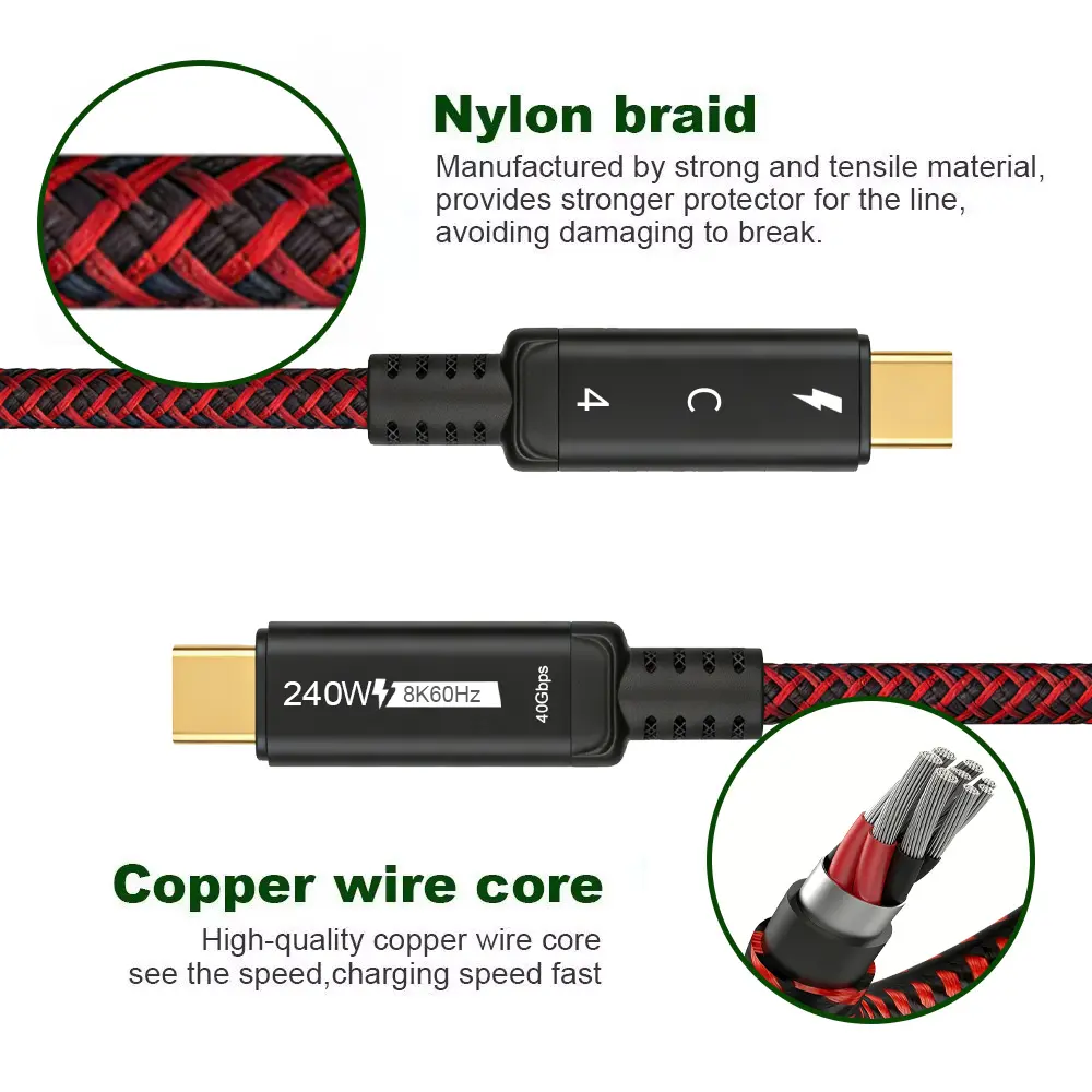 USB4 V2.0 (16K 240W 80Gbps) C to C Fast Charging Cable (Coaxial Model)_2