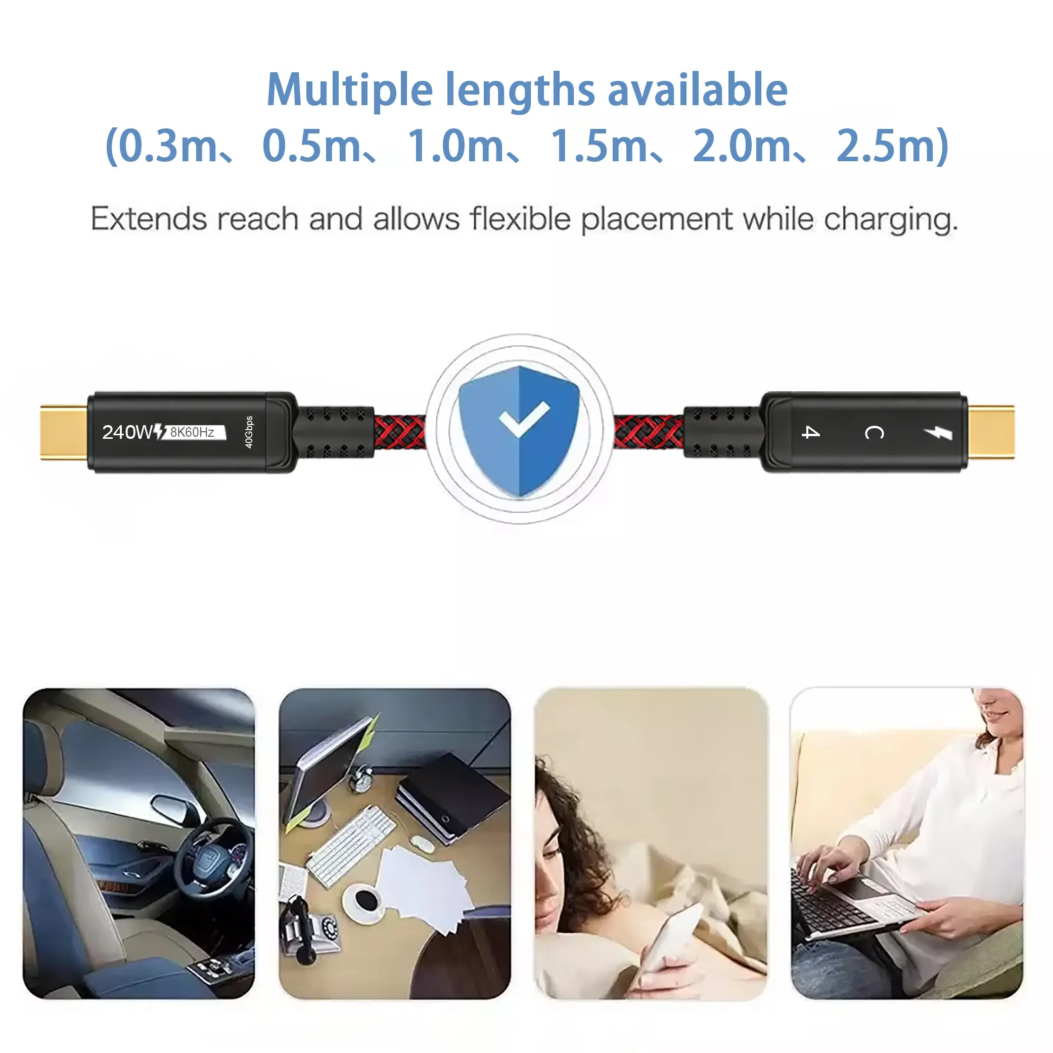 USB4 V2.0 (16K 240W 80Gbps) C to C Fast Charging Cable (Coaxial Model)_3