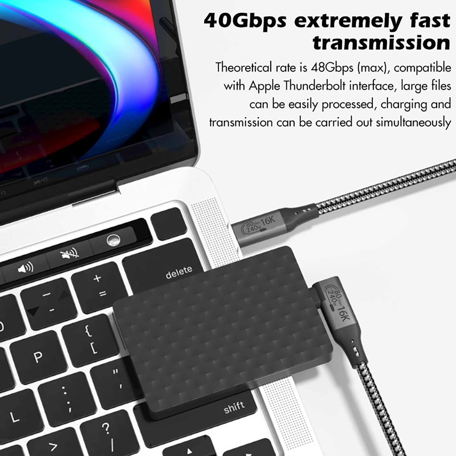 USB4 8K 240W C to C Fast Charging Cable (90°Angle)_1