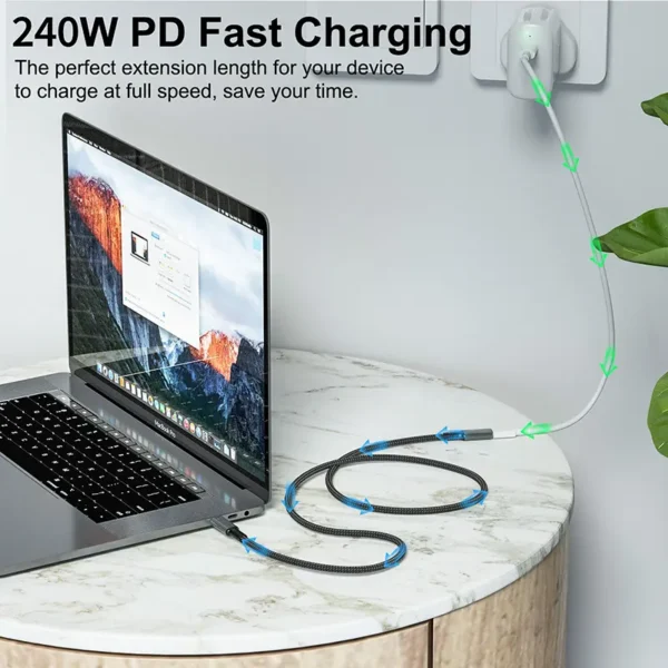 USB4 8K 240W C to C Fast Charging Cable (Male to Female)_4