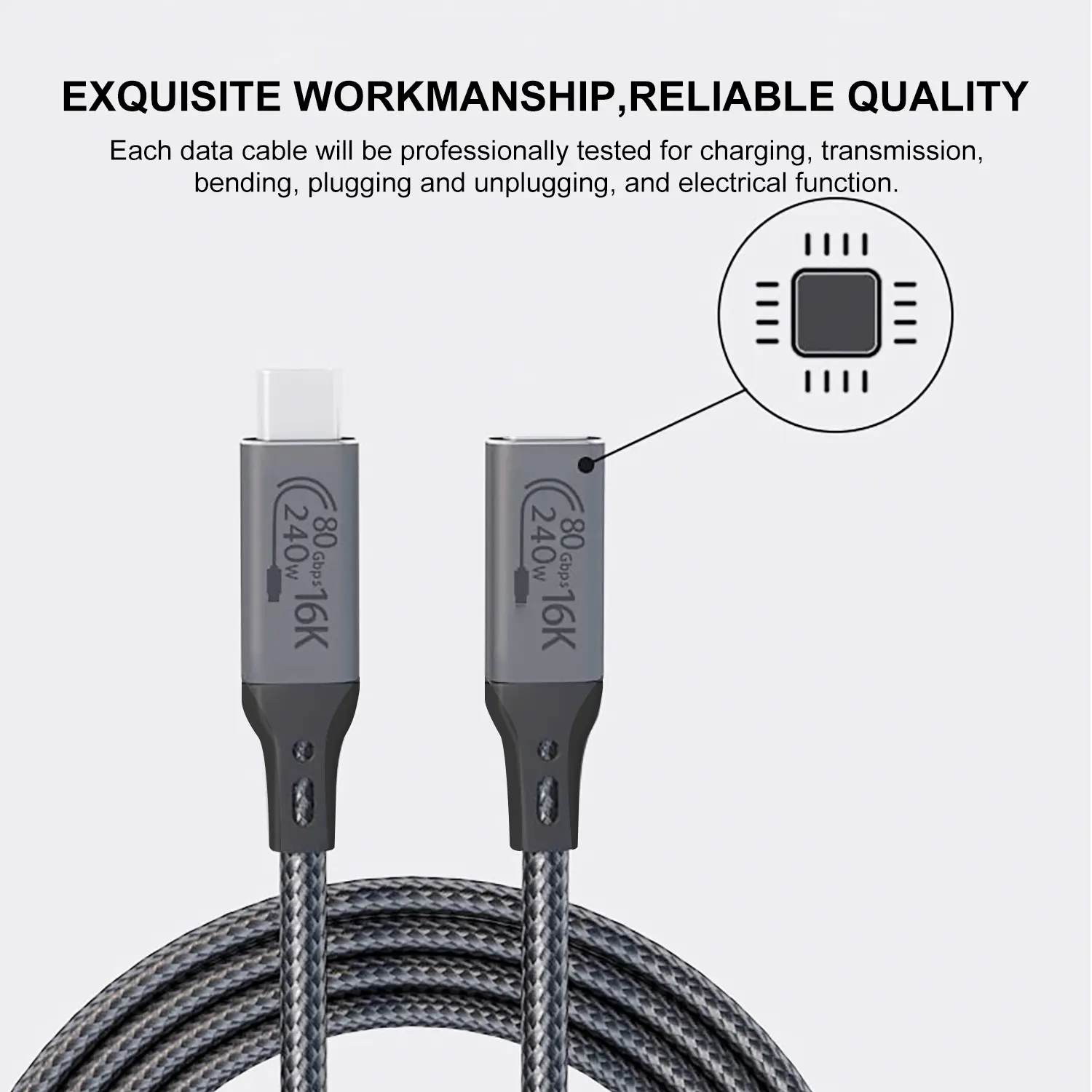 USB4 V2.0 C to C Fast Charging Cable (Male to Female)_1