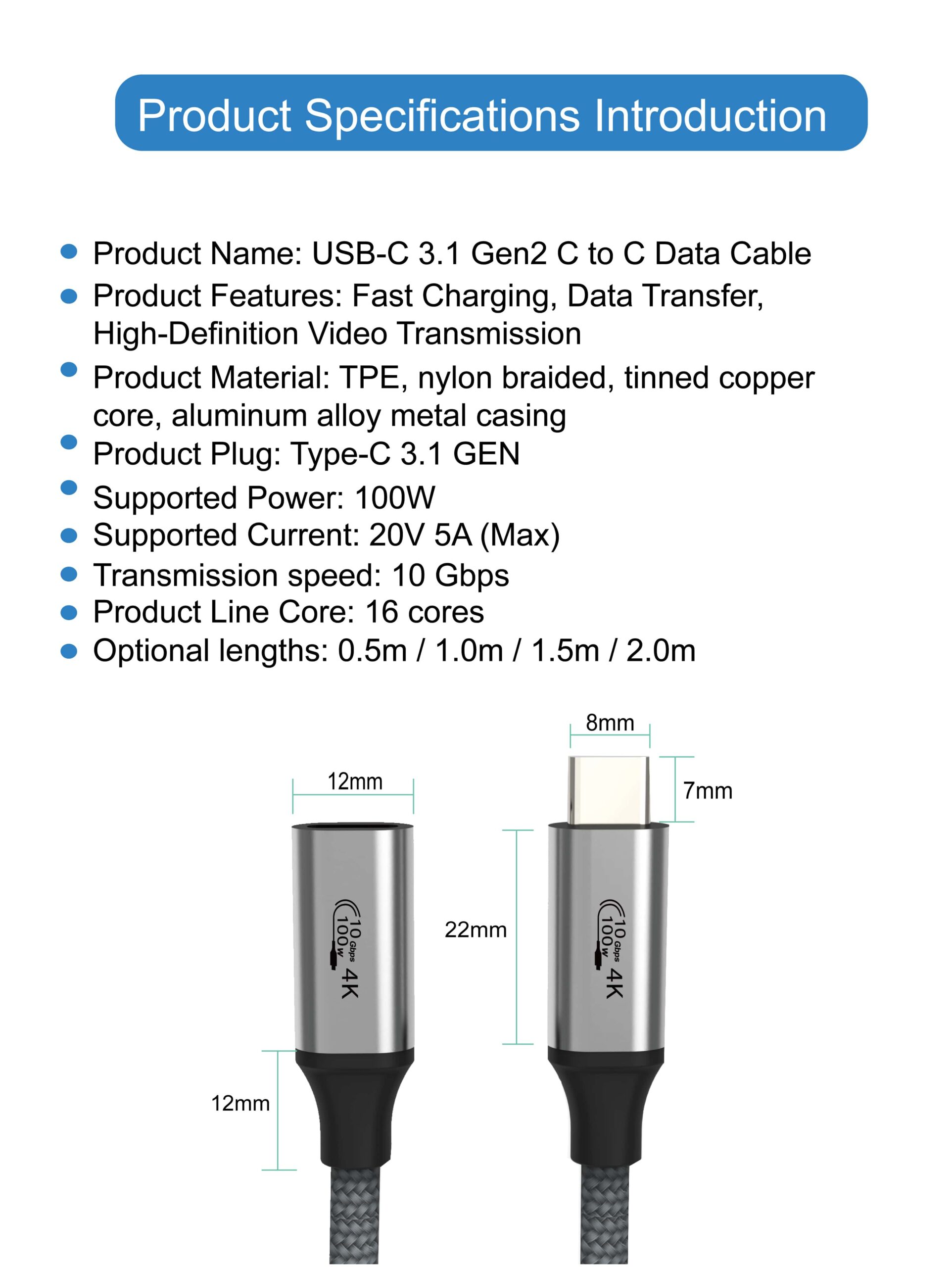 USB-C 3.1 Gen2 C to C Data Cable(06)