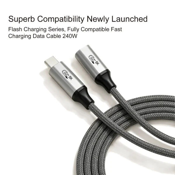 USB-C 3.2 Gen2 8K 240W C to C Data Cable (Male to Female)_03
