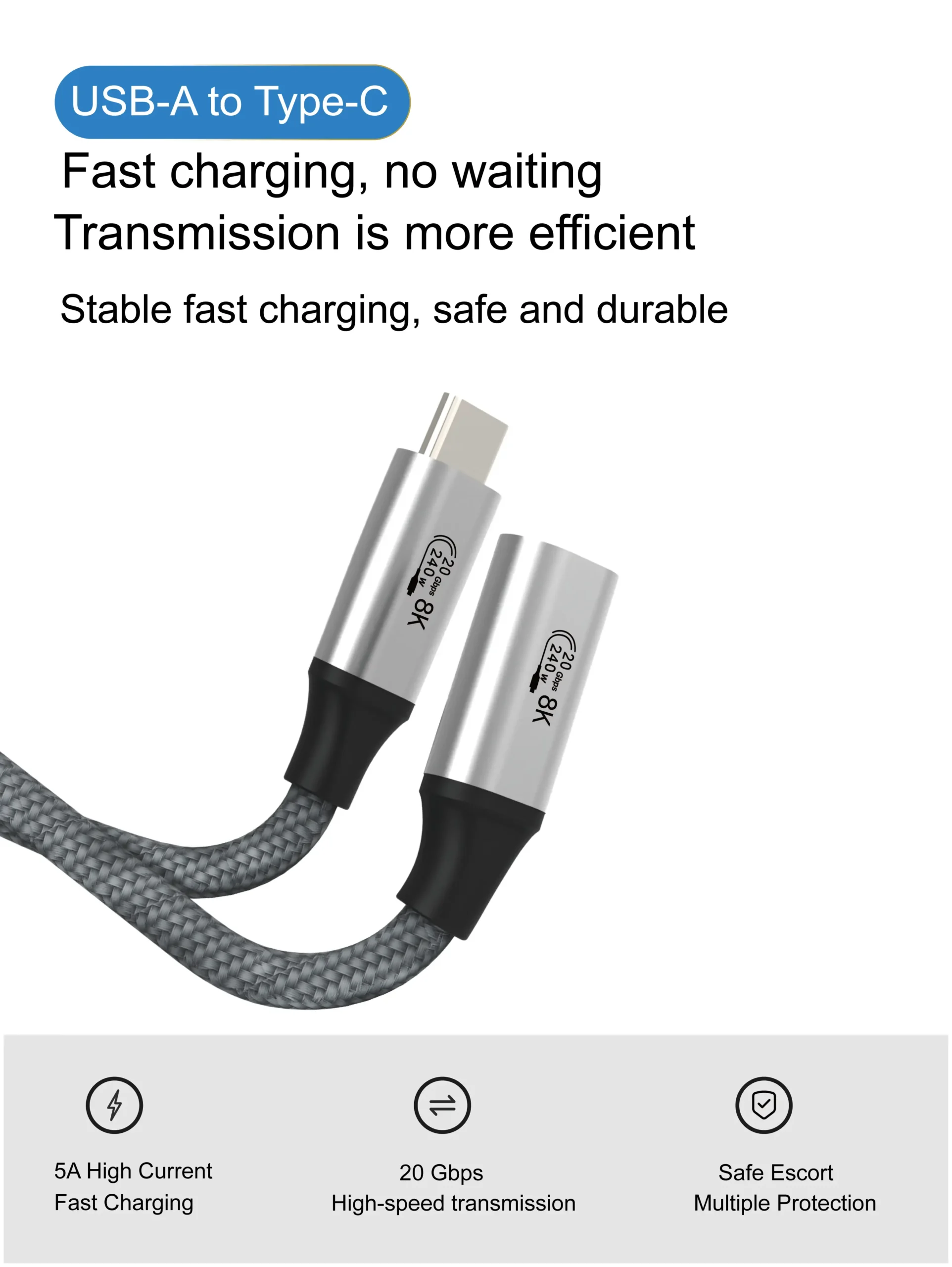 USB-C 3.2 Gen2 8K 240W C to C Data Cable (Male to Female)_03