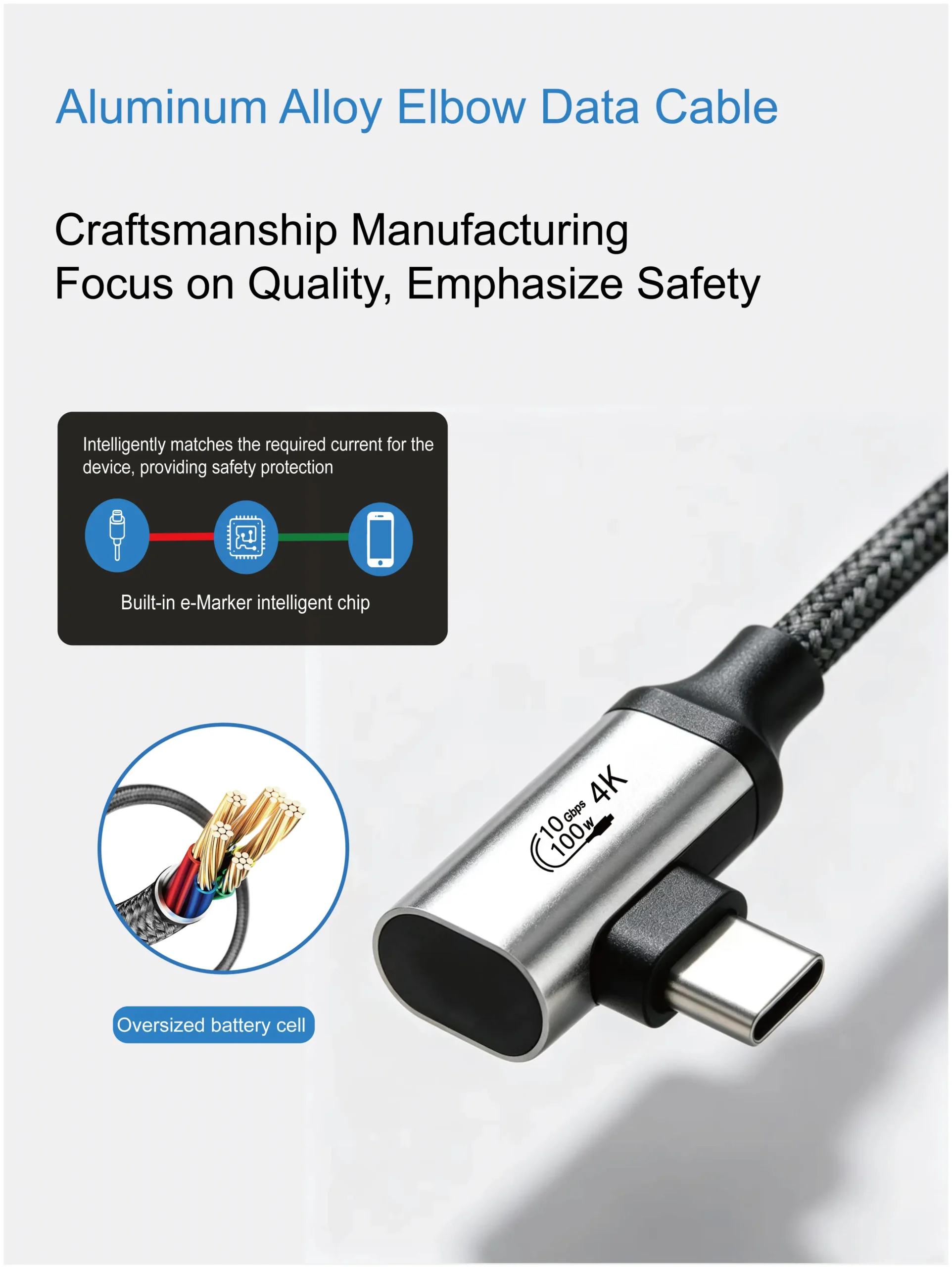 USB-C 3.1 Gen2 4K 100W C to C Data Cable (90° Degree)_04