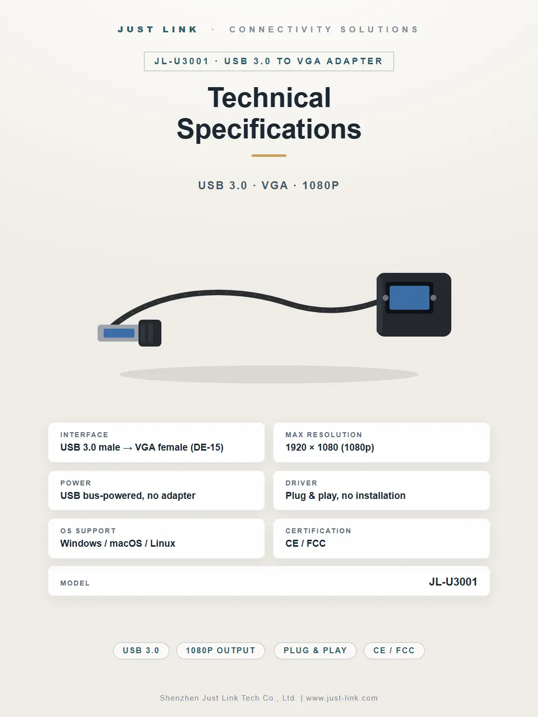 Jl U3001 Spec