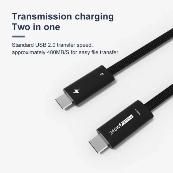 Thunderbolt4 USB 8K 240W C to C Fast Charge Cable_2